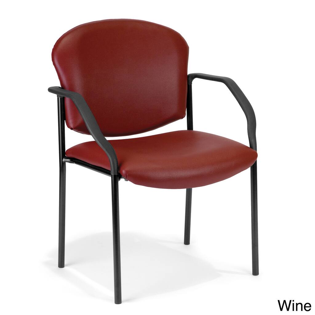 OFM Manor Series Guest Chair with Arms, Anti-Microbial Vinyl (404-VAM)