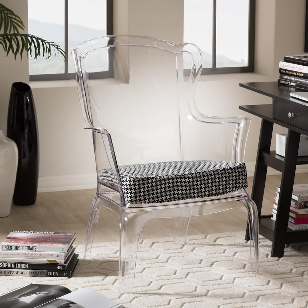 Baxton Studio Tasha Clear Polycarbonate Modern Accent Chair