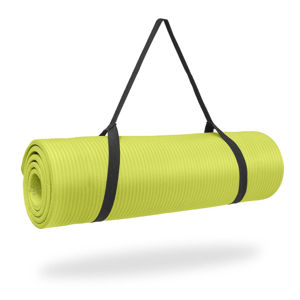 Pure Fitness 1/ inch Ultra Thick NBR Exercise Mat - Lime - 68x24