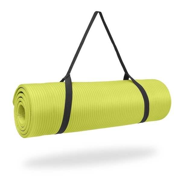 Pure Fitness 12mm High Density NBR Exercise Mat - Lime - 68x24