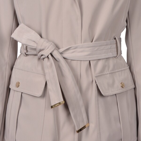 calvin klein hooded belted trench coat