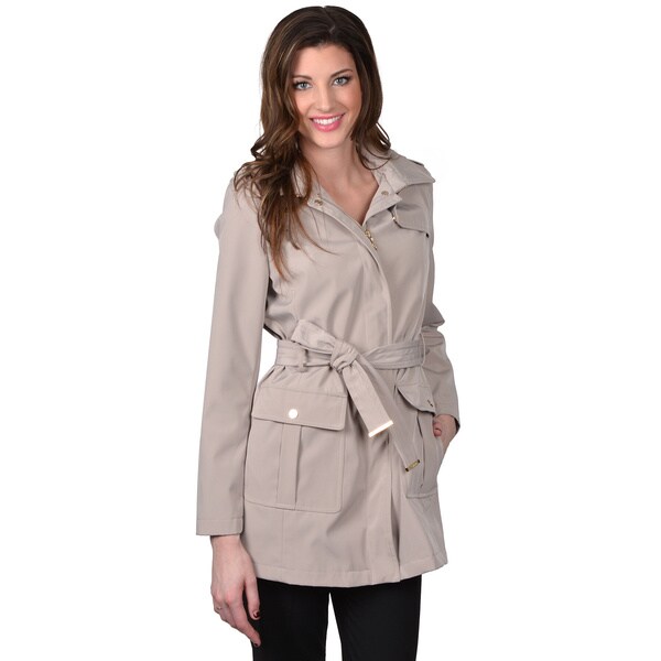 calvin klein raincoat with removable hood and lining
