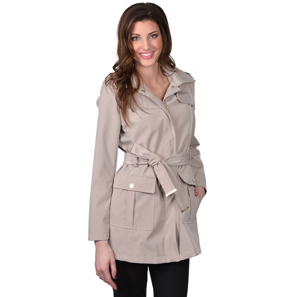 calvin klein classic hooded trench coat