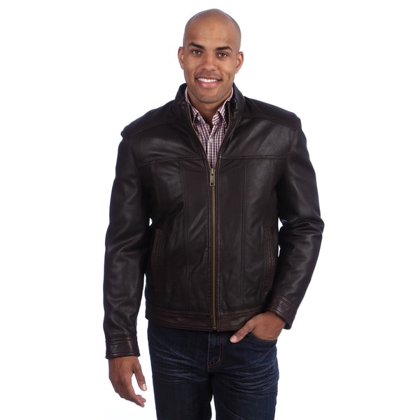 Shop Andrew Marc Men's Leather Bomber Jacket - Free Shipping Today ...