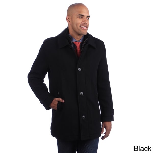 Shop Andrew Marc Men's Button-up Wool Blend Coat - Free Shipping Today ...