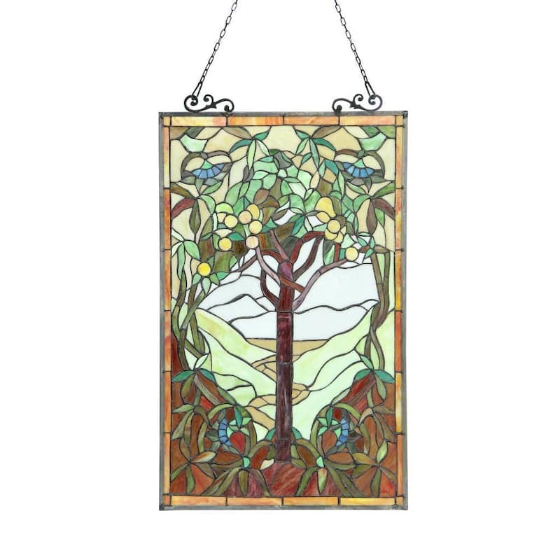 Chloe Tiffany-style 'Tree of Life' Stained Glass Panel