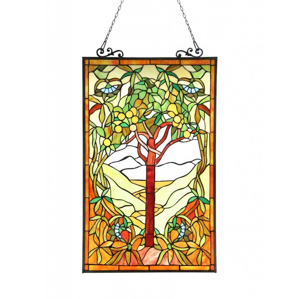 Chloe Tiffany-style 'Tree of Life' Stained Glass Panel
