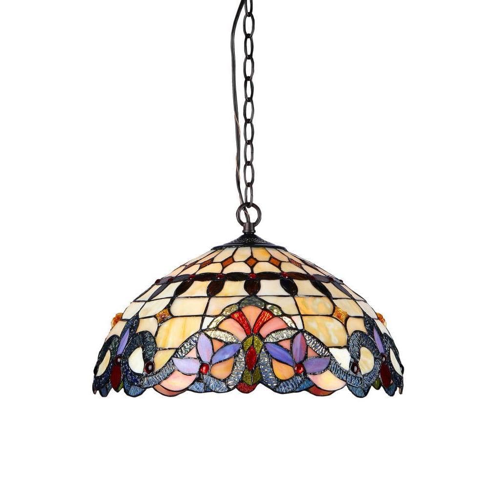 Tiffany Style Victorian Design 2-light Bronze Pendant