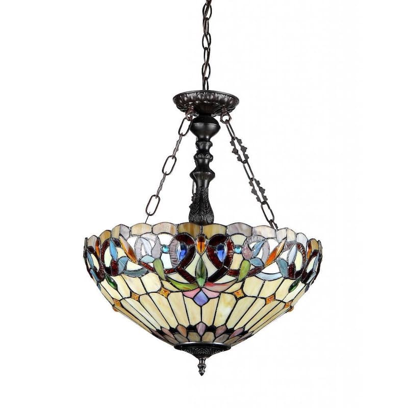 Copper Grove Cardrona Tiffany Style Victorian 3-light Pendant