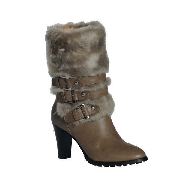 Shop Women's 'Telluride' Fur Trim Boots with Buckles - Free Shipping ...