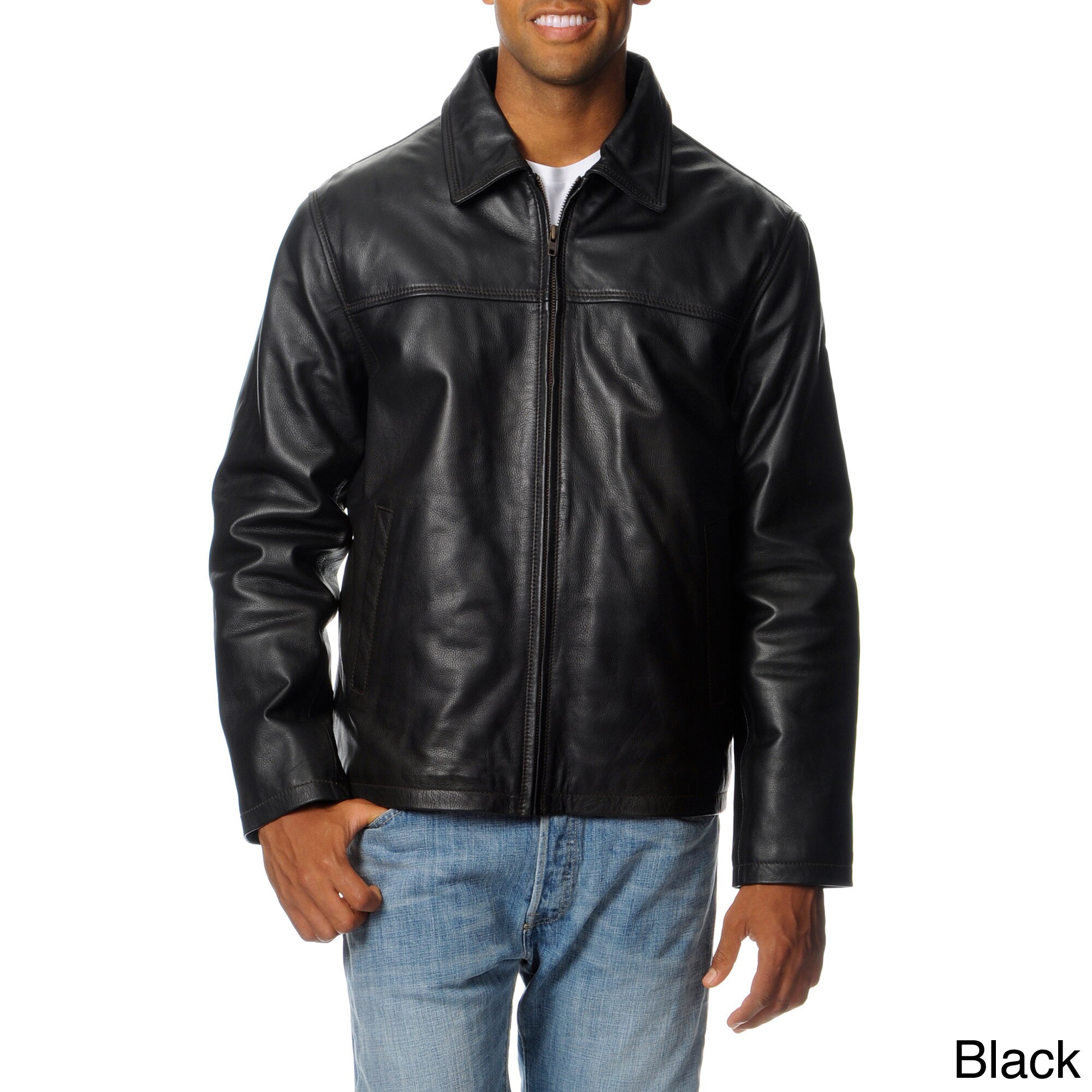 R&O Men's Leather Rugged Open Bottom Jacket - Overstock Shopping - Big ...