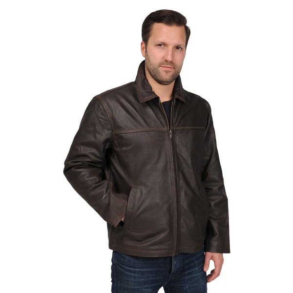 Shop Excelled Men's Leather Rugged Open Bottom Jacket - Free Shipping ...
