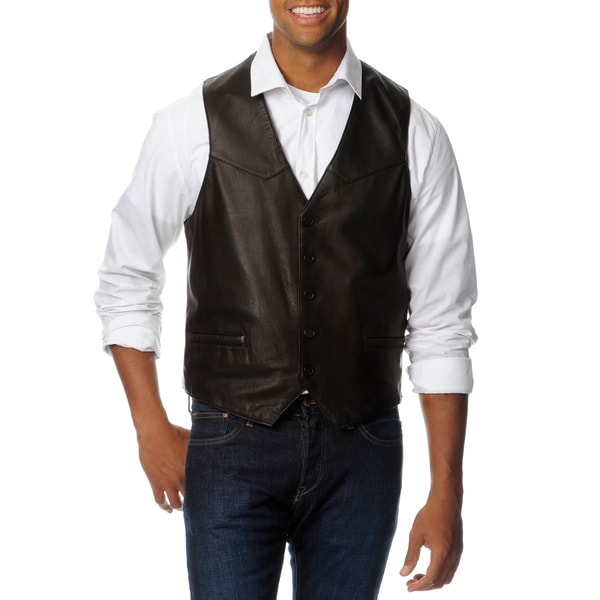 Excelled Men's Big and Tall Leather Vest - Free Shipping Today ...