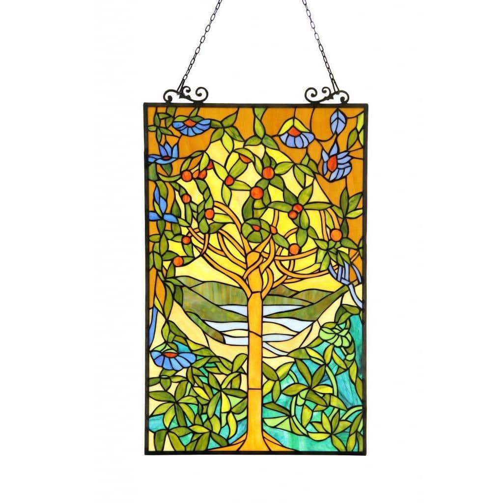 Chloe Tiffany-style 'Tree of Life' Stained Glass Window Panel