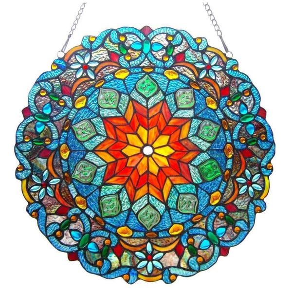 Chloe Tiffany Style Round Window Panel - 15754829 - Overstock.com ...