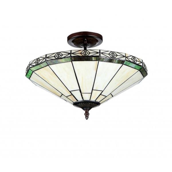Shop Tiffany Style Mission Design 2 Light Bronze Flush Mount