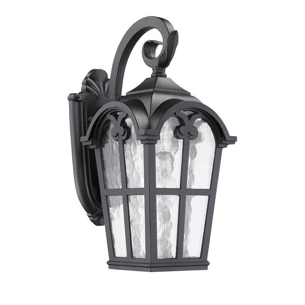 Transitional 1-light Black Outdoor Clear Glass Wall Fixture