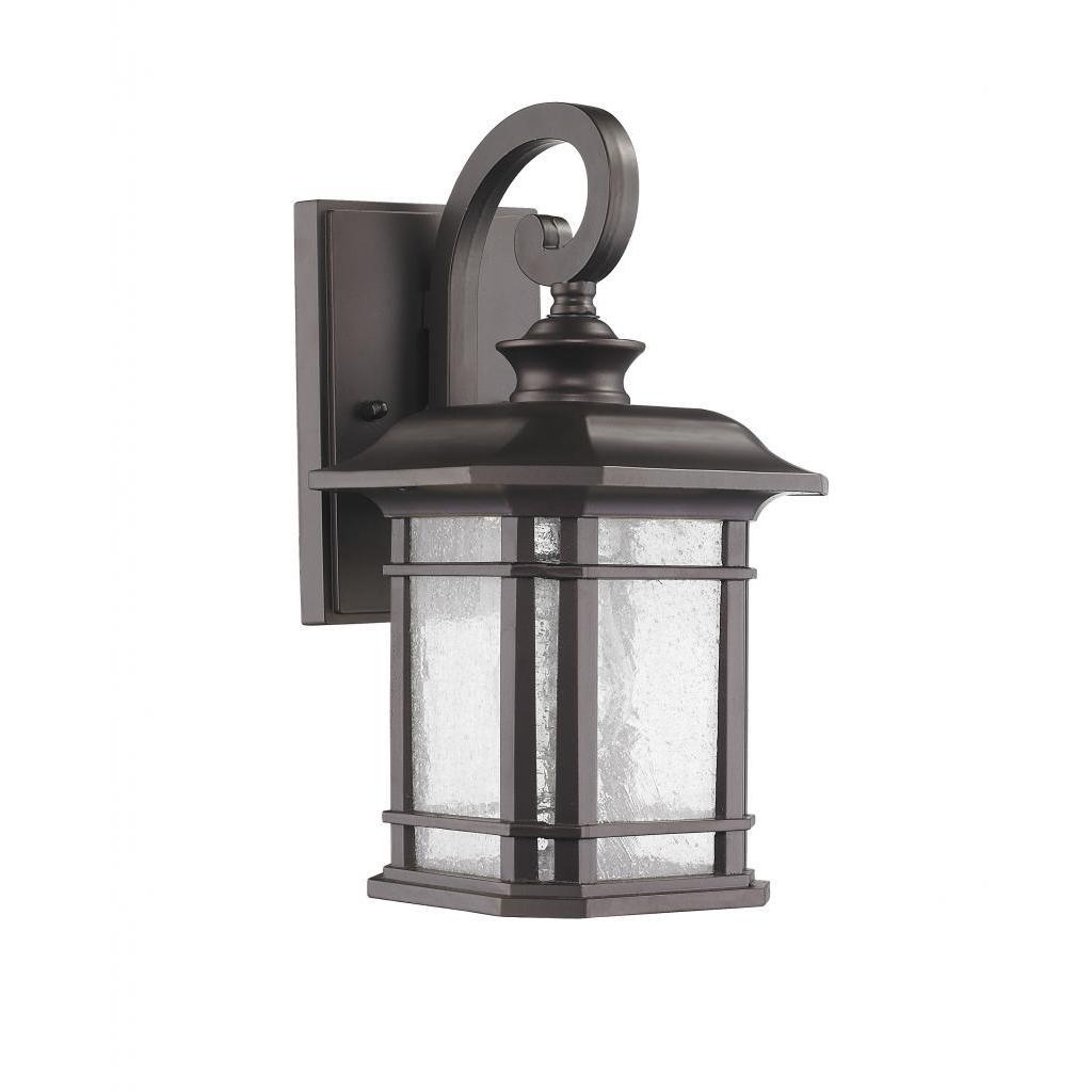 Transitional 1 light Bronze Clear glass Outdoor Wall Light Fixture