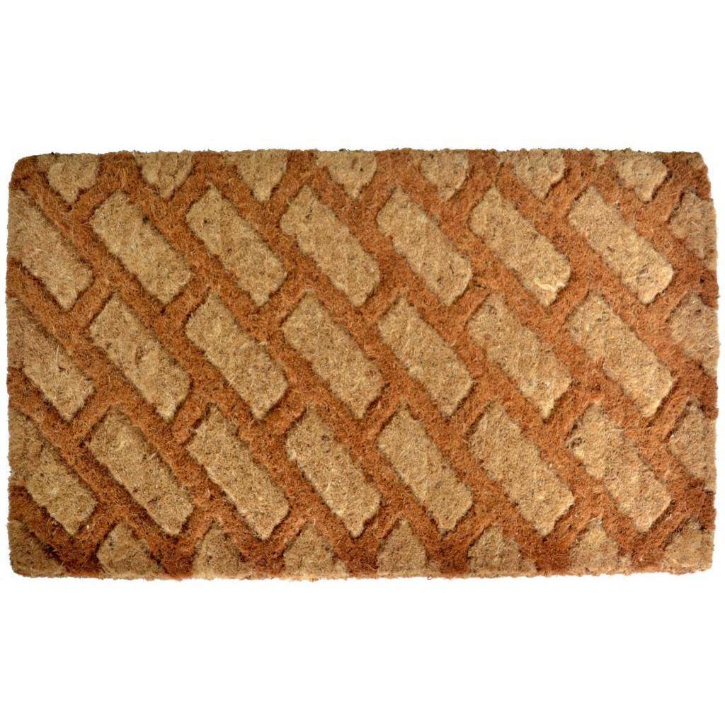 Outdoor Coconut Fiber Diagonal Bricks Door Mat (2'6 x 1'6)