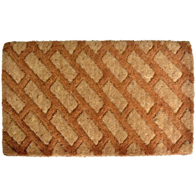 Outdoor Coconut Fiber Diagonal Bricks Door Mat (2'6 x 1'6)
