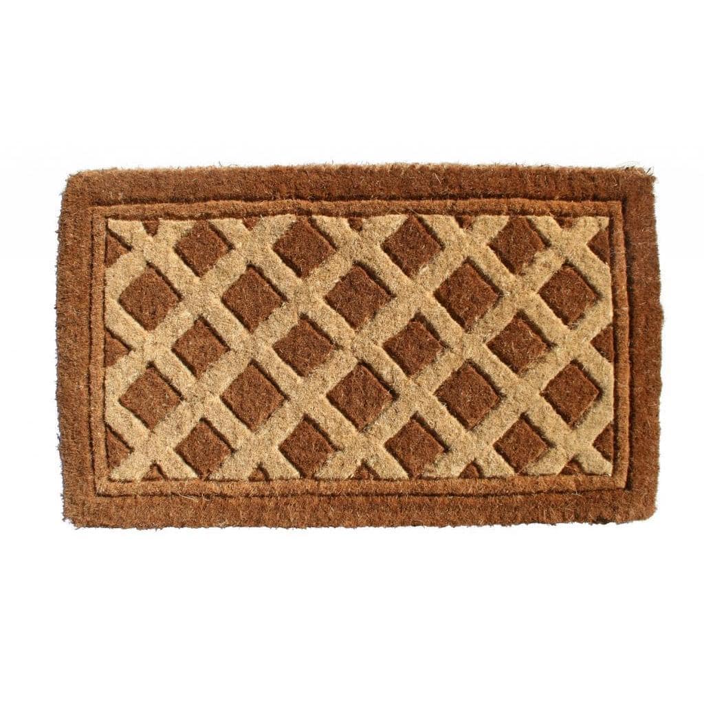 Outdoor Coconut Fiber Diamonds Door Mat (2'6 x 1'6) - 2'6 x 1'6