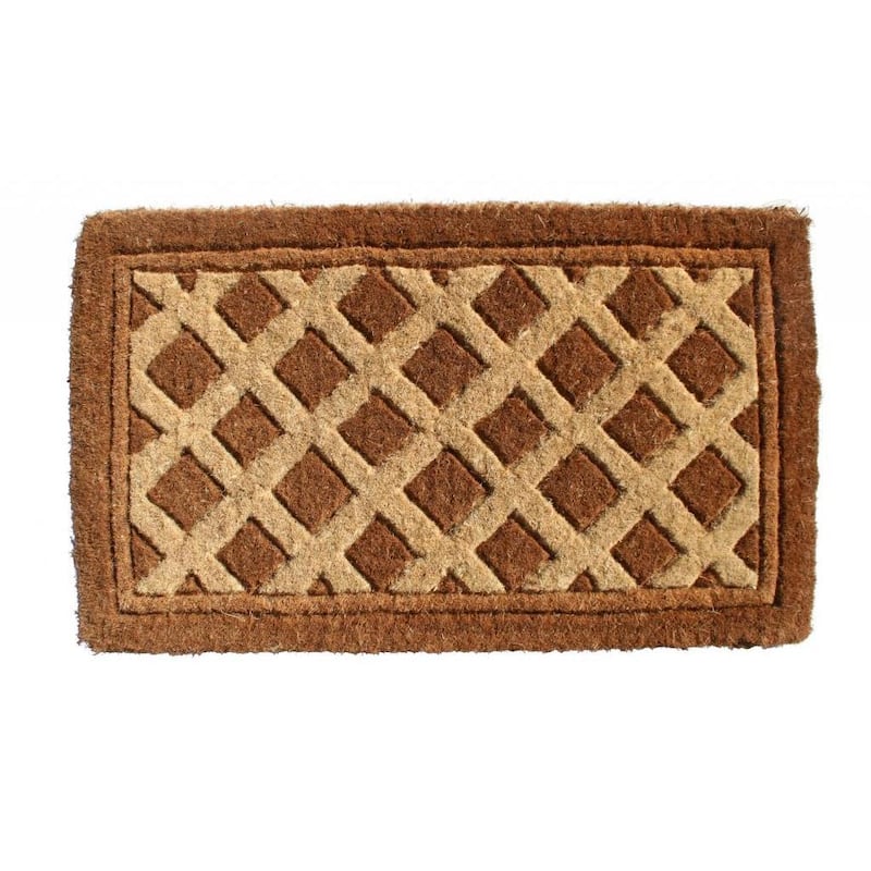 Outdoor Coconut Fiber Diamonds Door Mat (2'6 x 1'6) - 2'6 x 1'6