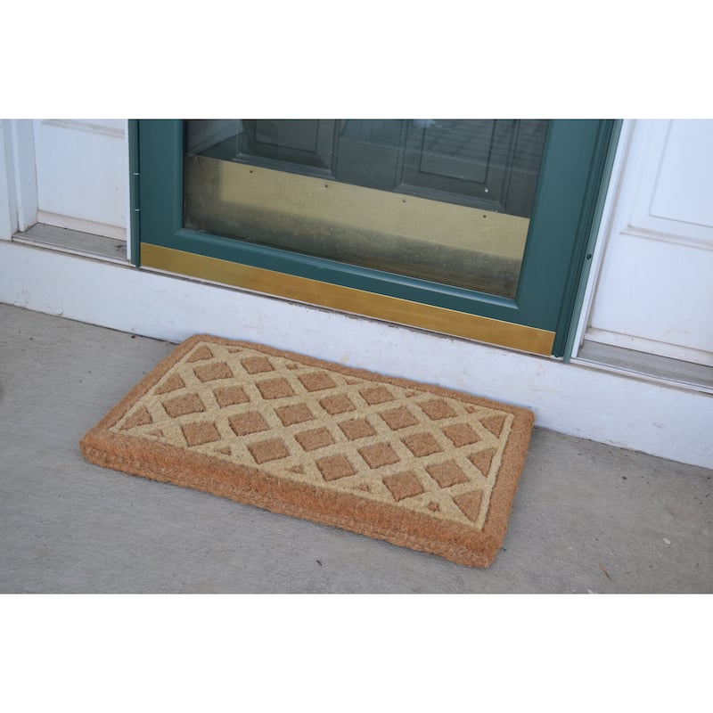 Outdoor Coconut Fiber Diamonds Door Mat (2'6 x 1'6) - 2'6 x 1'6