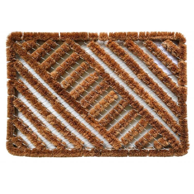 Outdoor Coconut Fiber Diagonal Door Mat (2' x 1'4) - 2' x 1'4