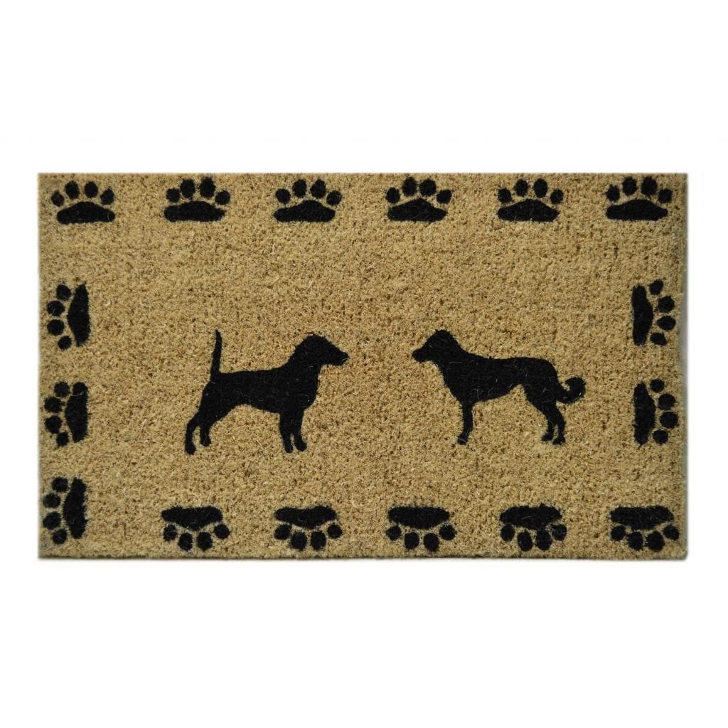 Outdoor Coconut Fiber Dog With Paws Door Mat (26 X 16)