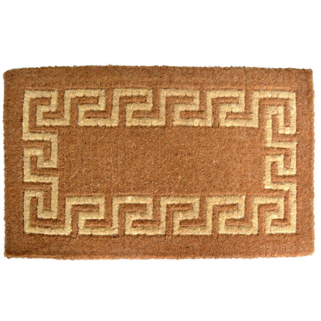 Outdoor Coconut Fiber Greek Key Door Mat (2'6 x 1'6) - 2'6 x 1'6