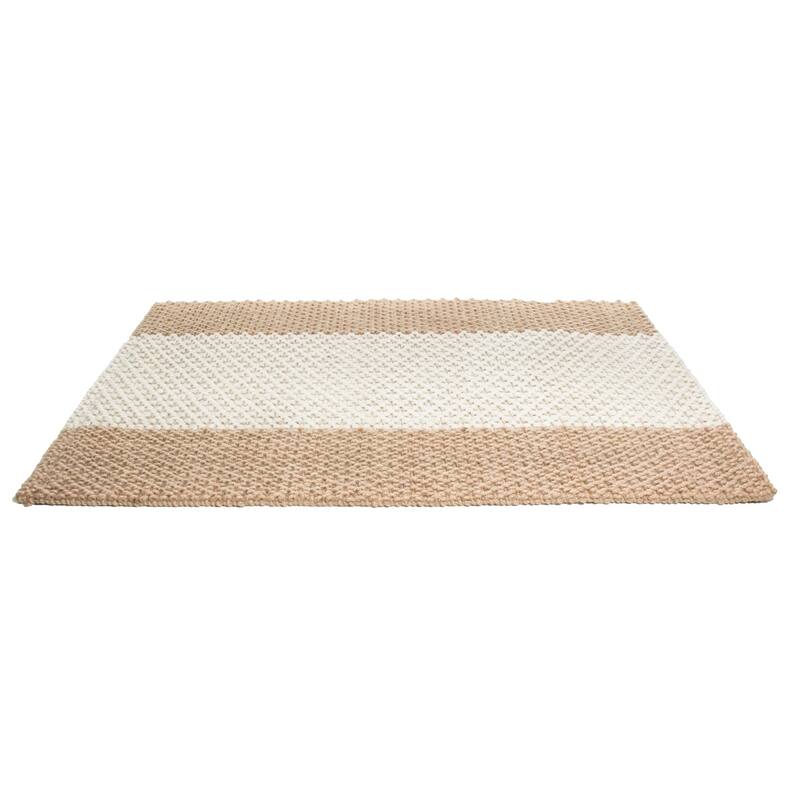 Indoor Jute Natural Stripes Mat (3' x 2') - 3' x 2'