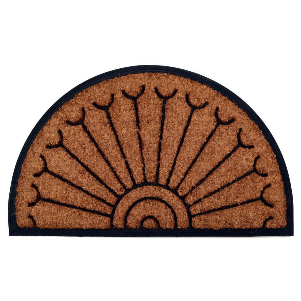 Outdoor Coconut Fiber Peacock Door Mat (2'6 x 1'6) - 2'6 x 1'6