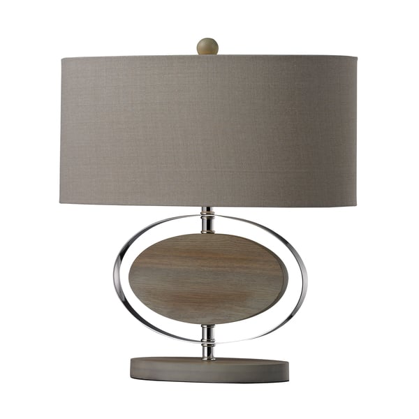 1light Washed Wood/ Metal Table Lamp 8466039