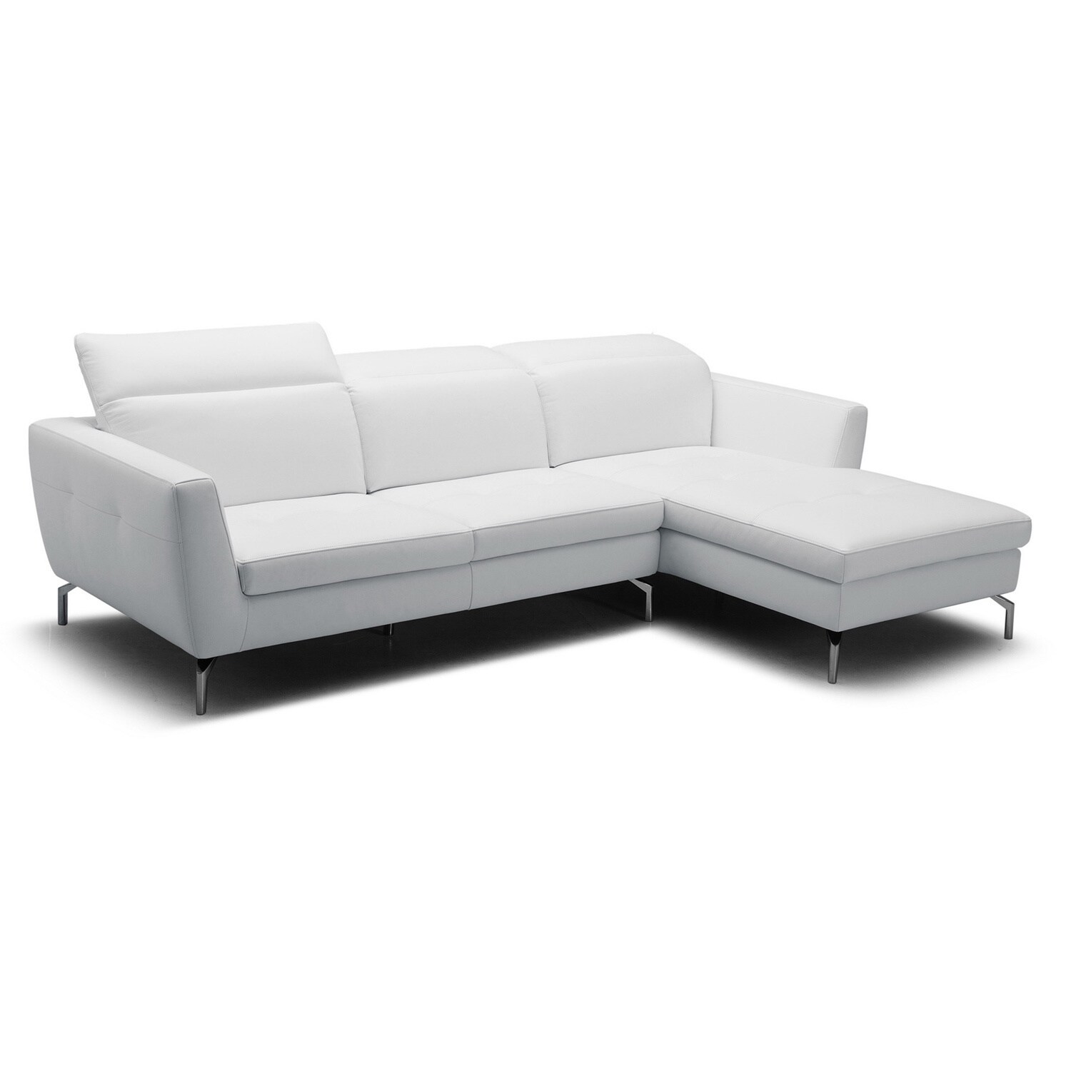 Baxton Studio Geddis Pale Gray Leather Modern Sectional Sofa Bed