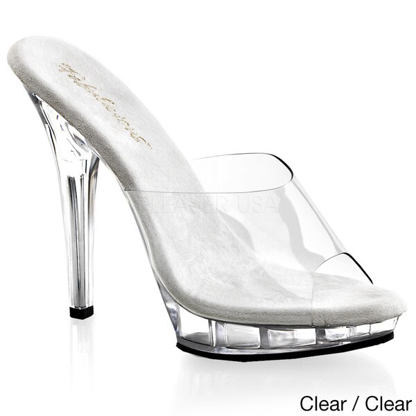 Pleaser Lip-108 - Clear/Clear in Sexy Heels & Platforms - $49.27