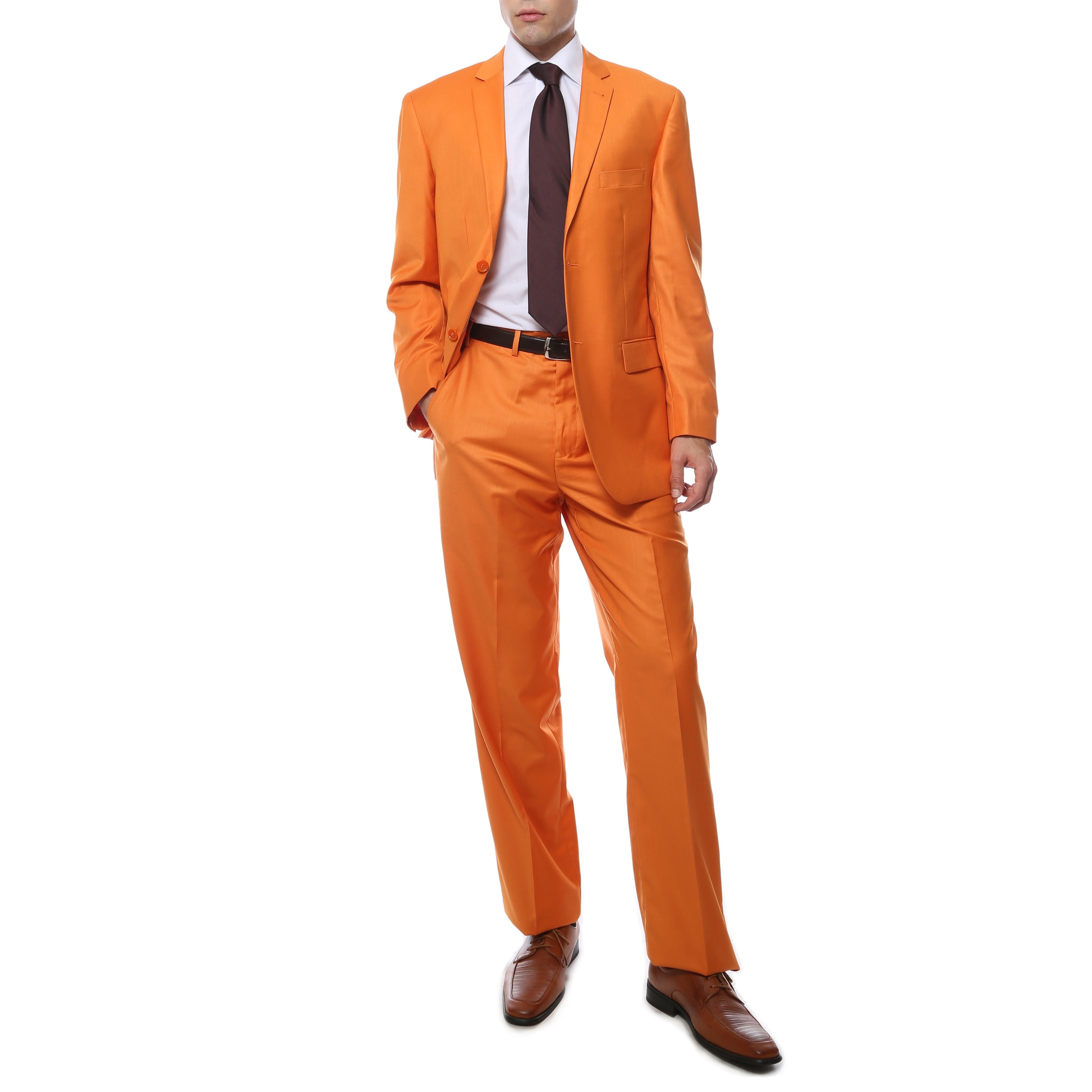 Ferrecci Ferreccis Two Piece Two Buttom Orange Suit Orange Size 36S