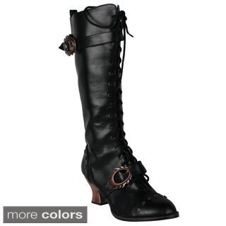 Refresh Women's 'Anka-04' Military Knee-high Riding Boots - 16552324 ...