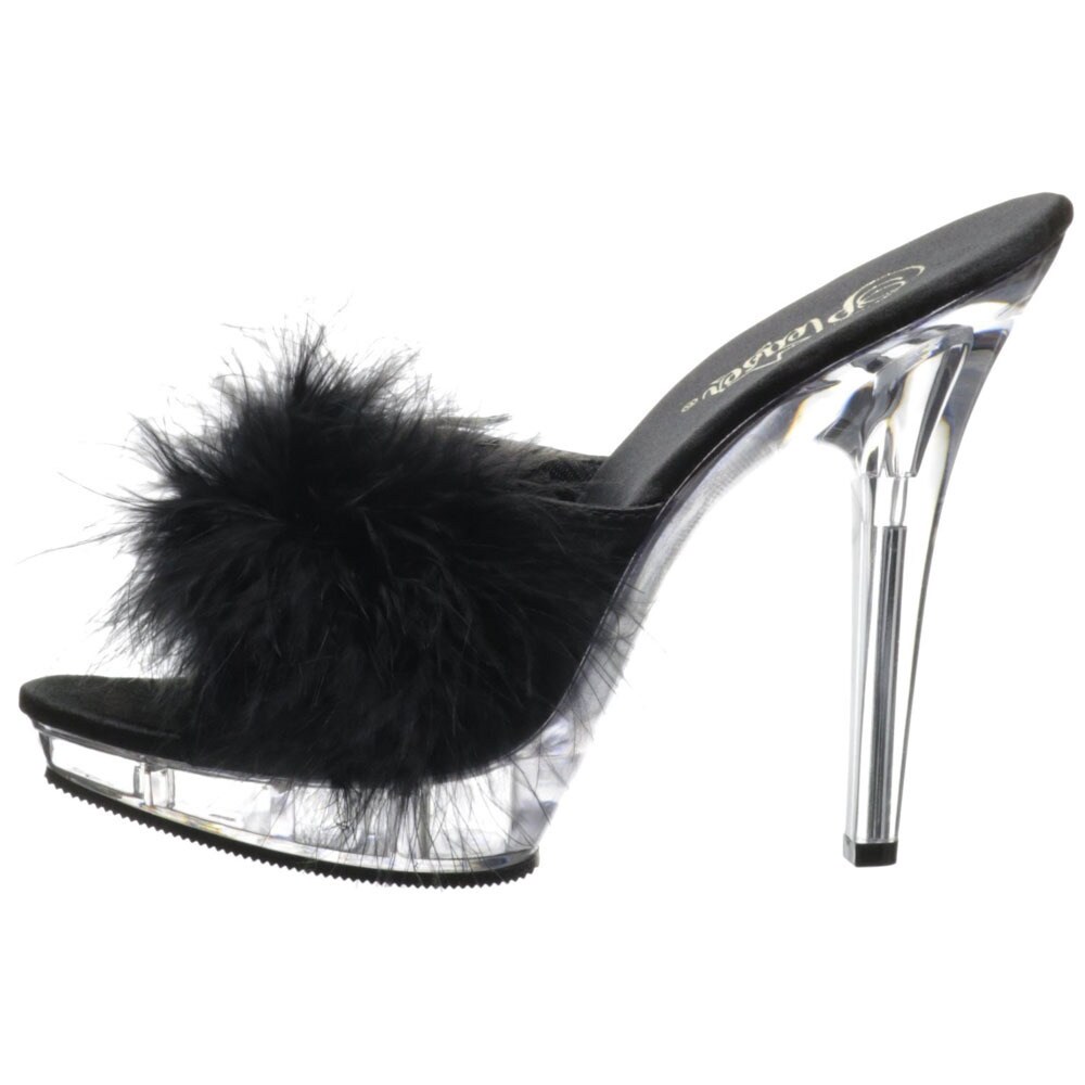 pleaser marabou slippers