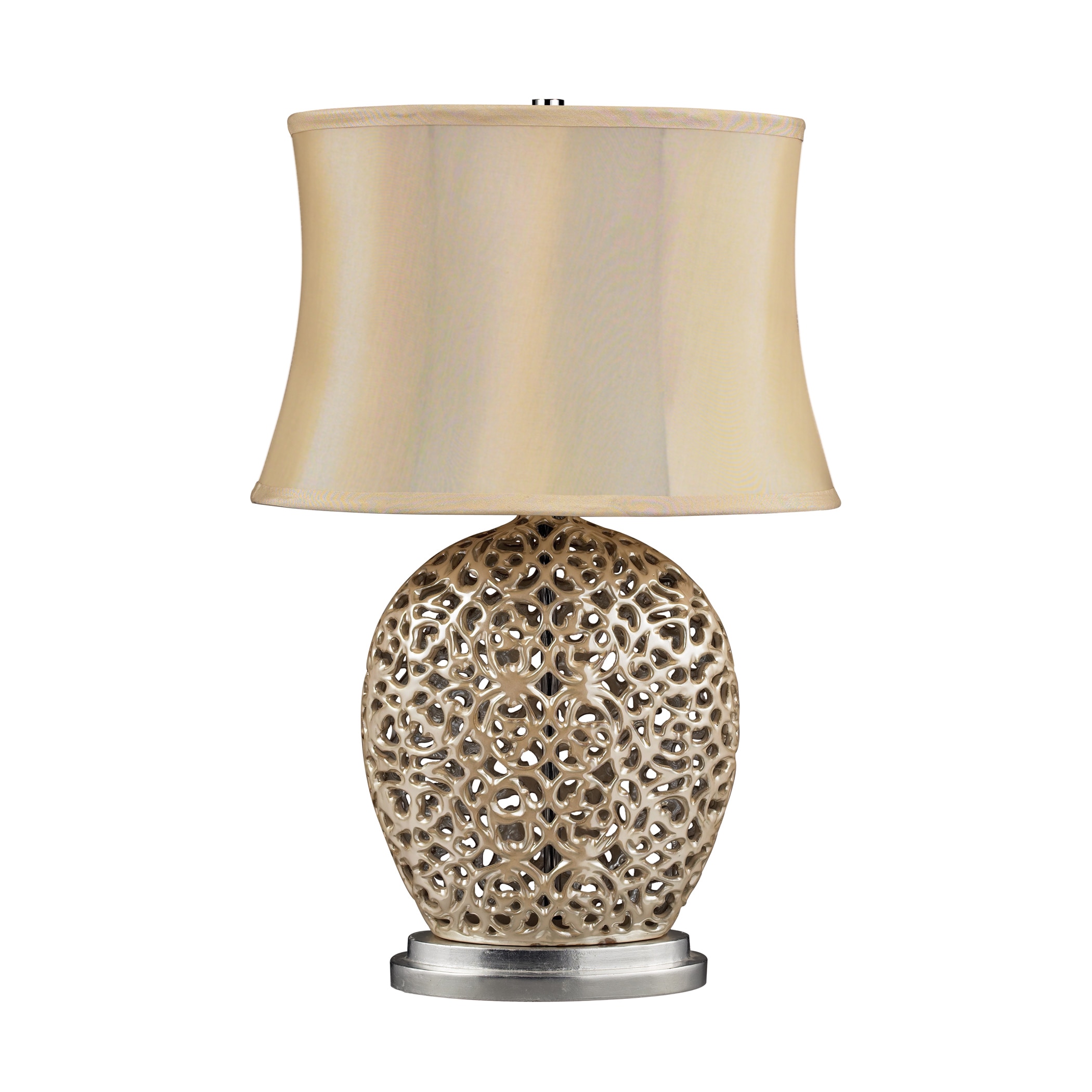 Serene 1 light Pearlescent Cream Table Lamp