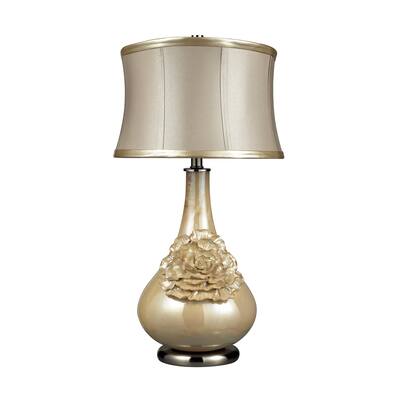 Eleanor 1-light Pearlescent Cream Table Lamp