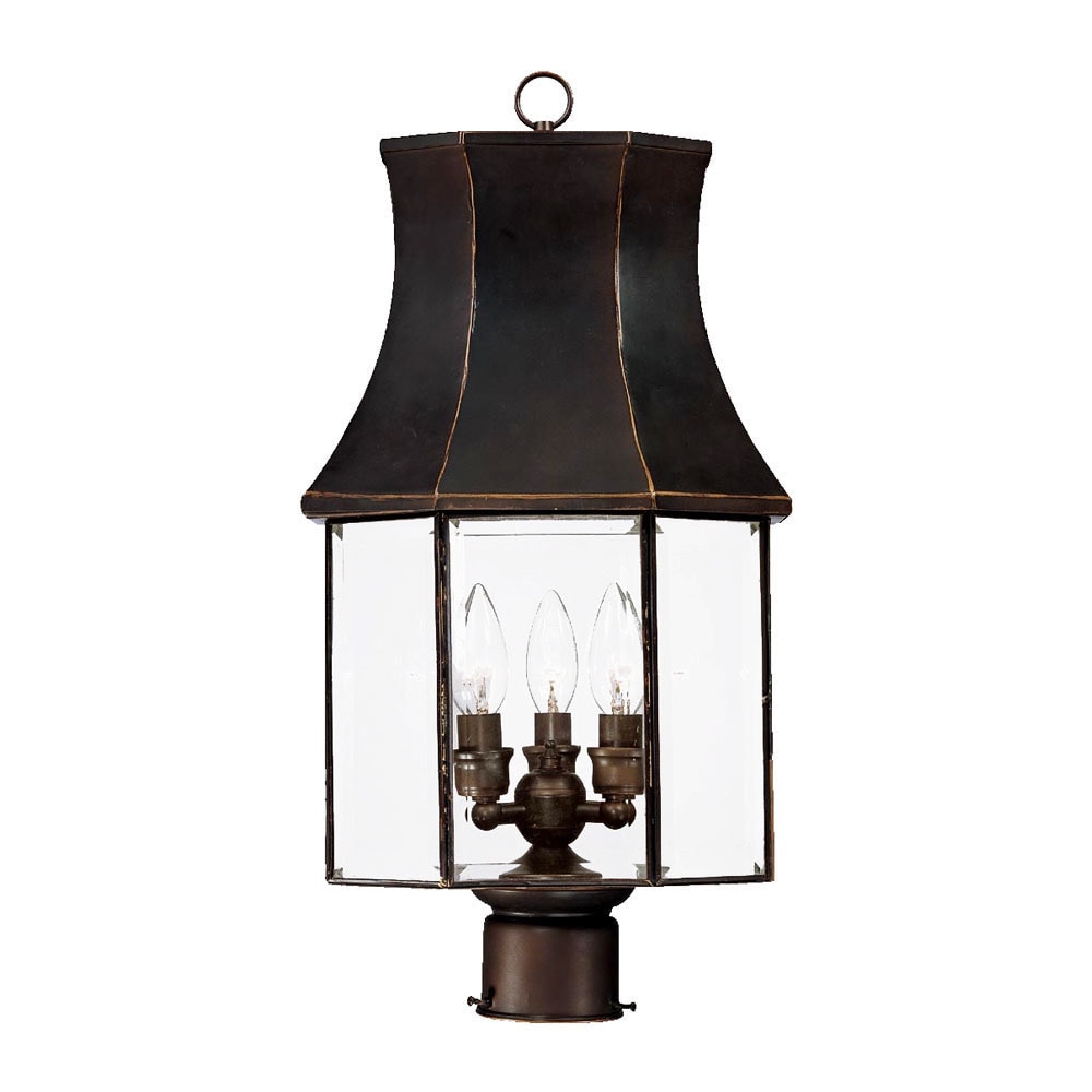 Shop PostMount 3Light Outdoor Architectural Bronze Light Fixture