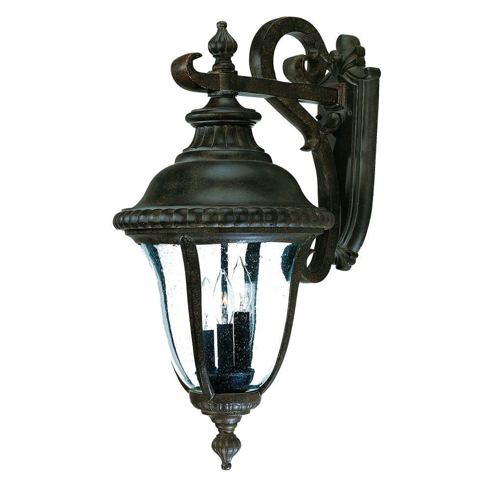 Windsor Collection Wall mount 3 light Outdoor Black Coral Light Fixture