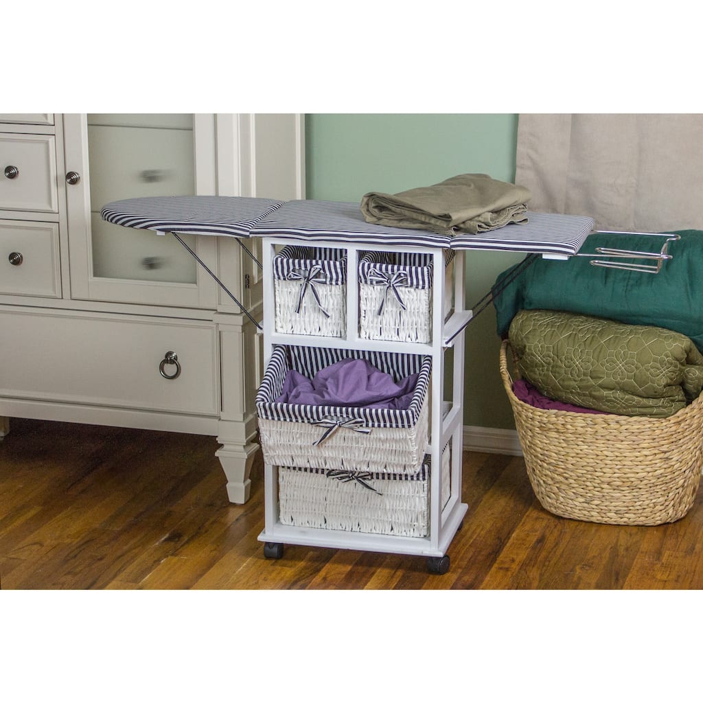 Nordic NX-904 Sunrise 29-inch Ironing Board and Shelving Unit - White