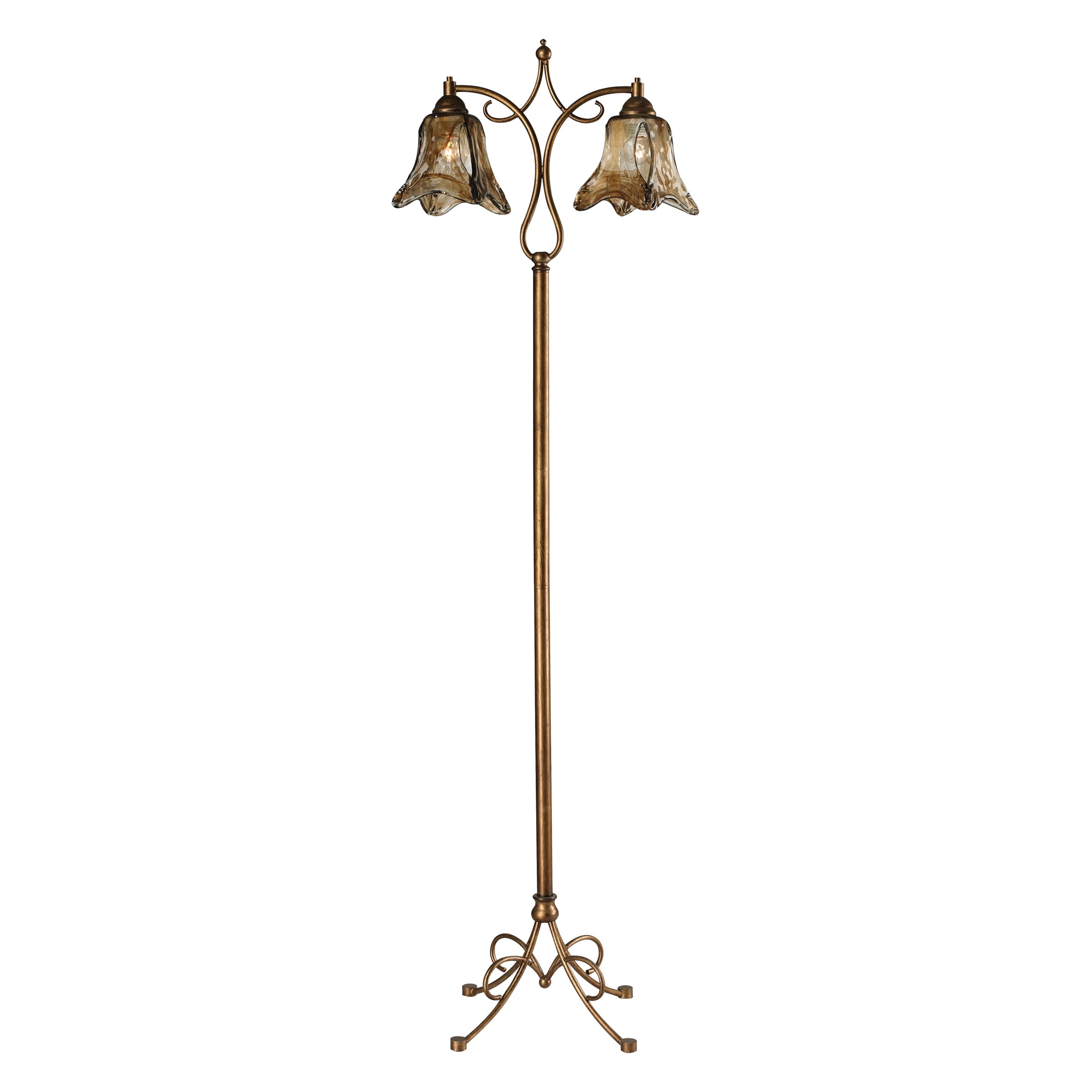 Metal 2 light Winter Gold Floor Lamp