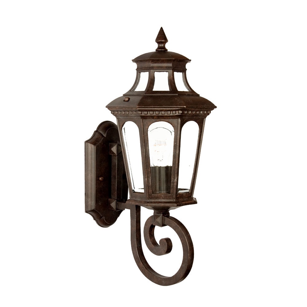 Newcastle Collection Wall mount 1 light Outdoor Marbleized Mahogany Light Fixture