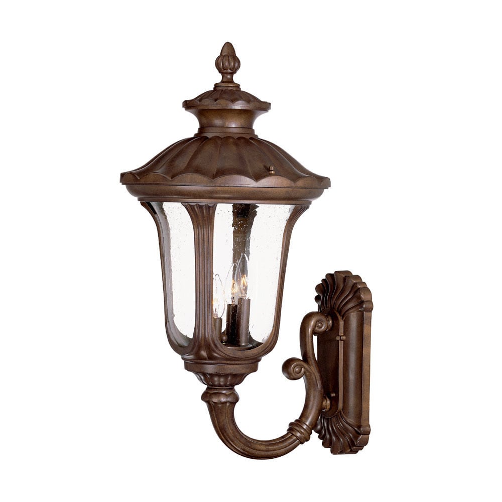 Augusta Collection Wall mount 4 light Outdoor Burled Walnut Light Fixture