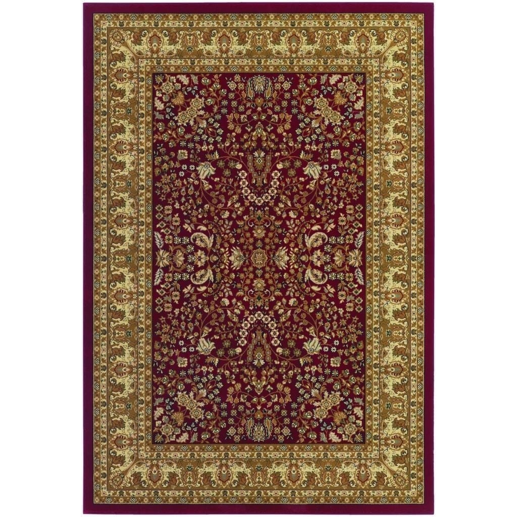 Izmir Floral Mashhad/ Red Area Rug (53 X 76)