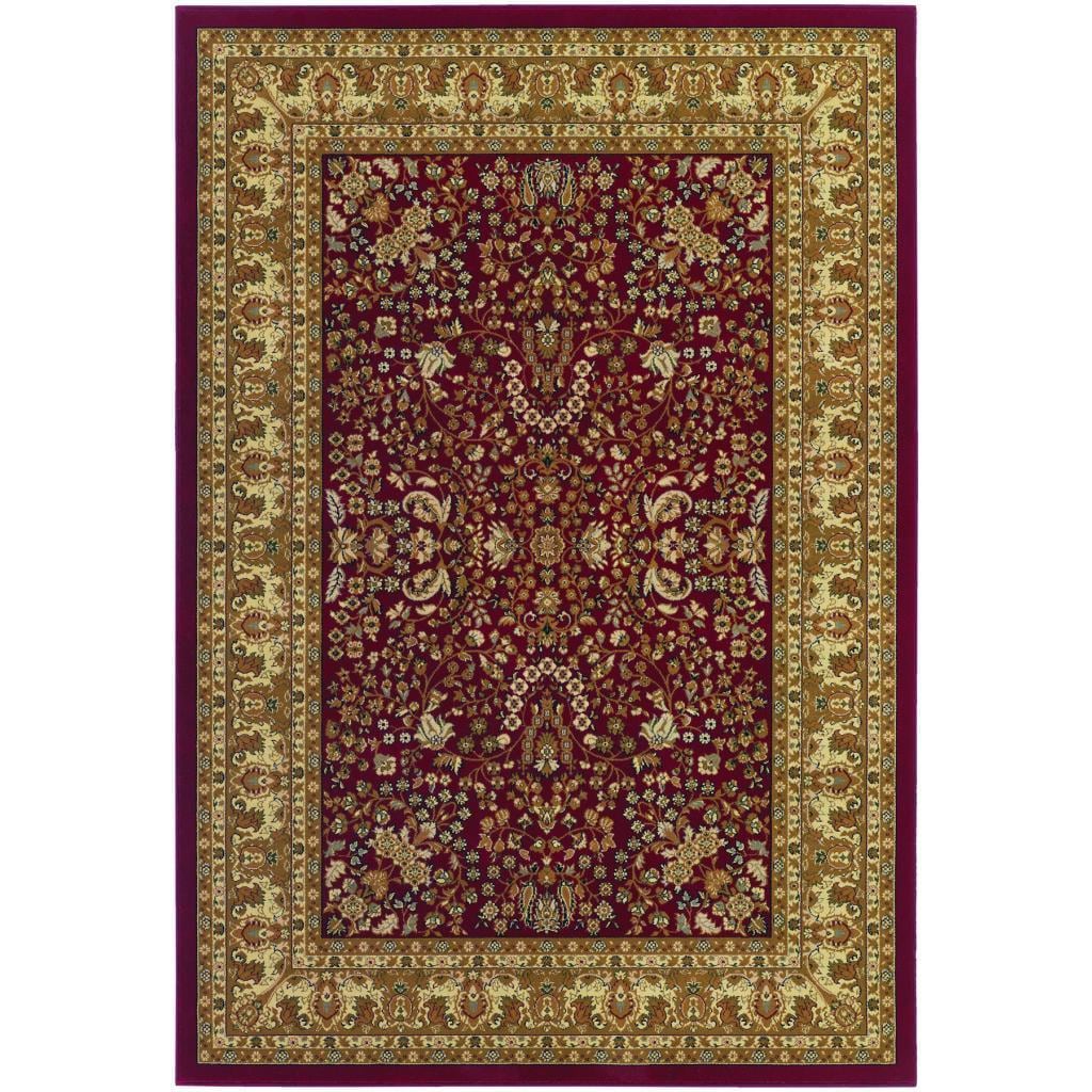 Izmir Floral Mashhad/ Red Area Rug (710 X 112) (RedSecondary colors Black, gold, green, grey and ivoryPattern FloralTip We recommend the use of a non skid pad to keep the rug in place on smooth surfaces.All rug sizes are approximate. Due to the differe