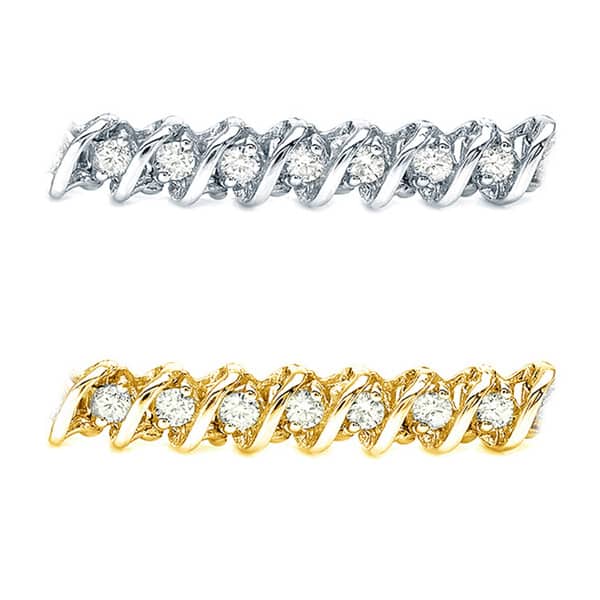 Auriya 1ct to 10ct TW S-link Diamond Tennis Bracelet 14k Gold
