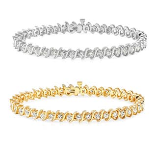 Link Auriya Diamond Bracelets Online At Our Best Auriya 14k Gold Diamond S Link Tennis Bracelet